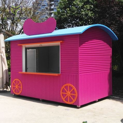 Hordozható faanyagból készült Street Food Kioszk
